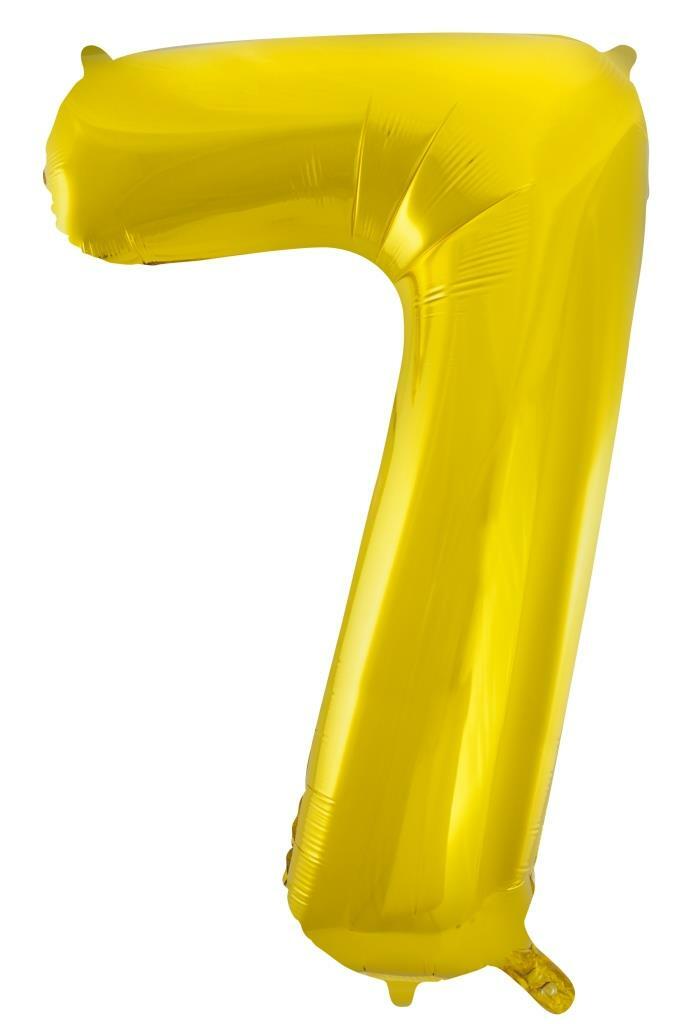 Gold Helium Number Balloon