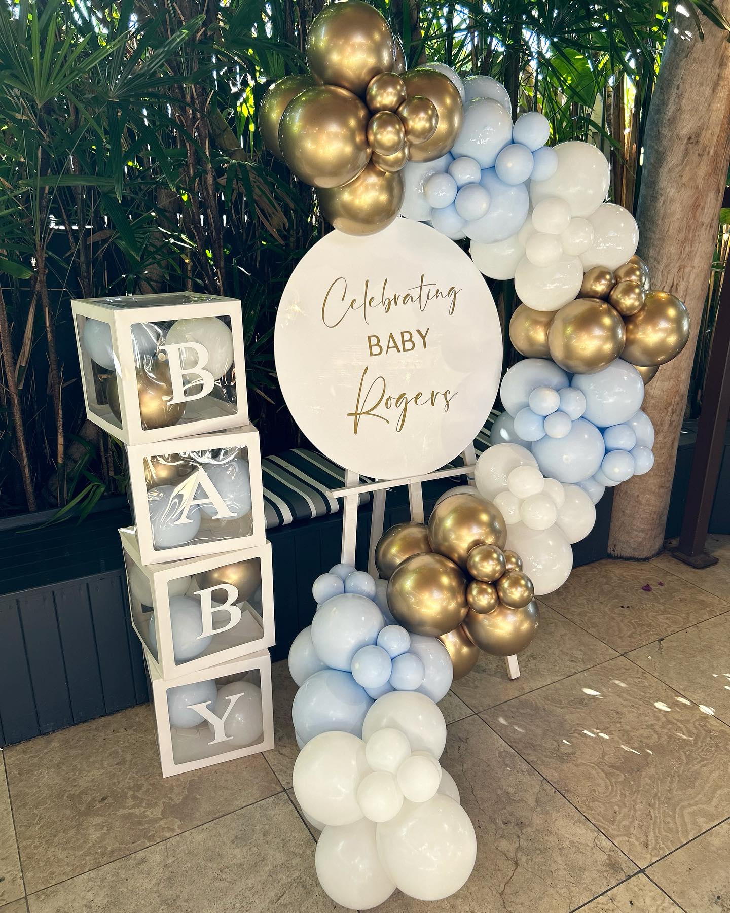 Baby Shower Personalised Acrylic Sign with Garland Package