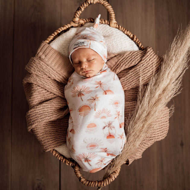 Paradise Snuggle Swaddle & Beanie Set