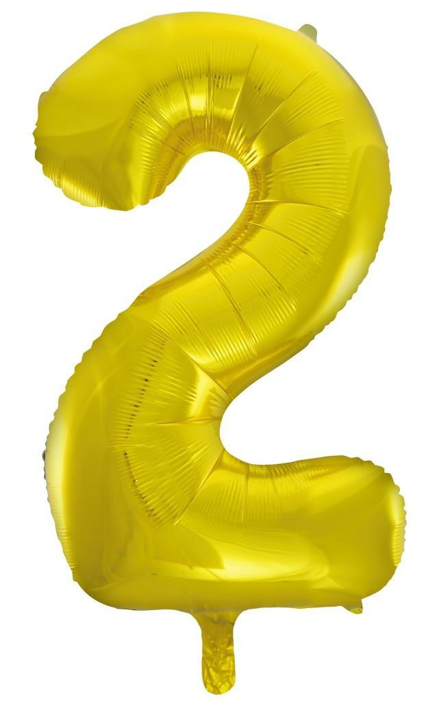 Gold Helium Number Balloon