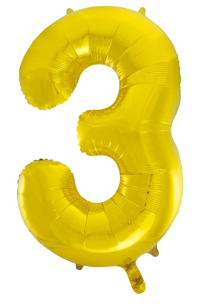 Gold Helium Number Balloon
