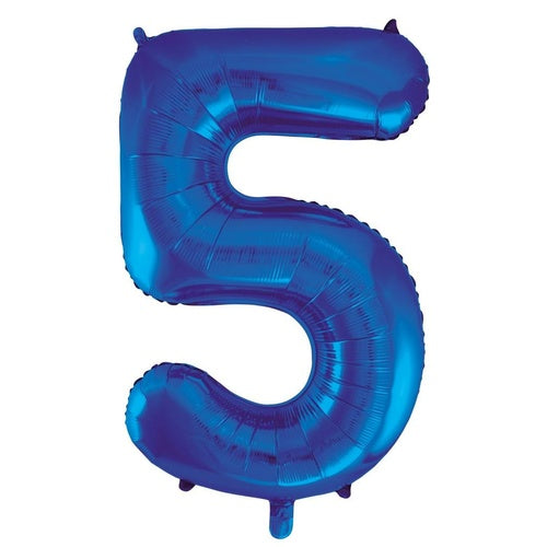 Blue Helium Number Balloon