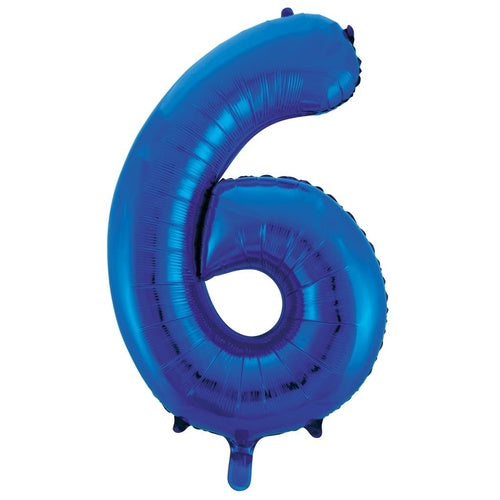 Blue Helium Number Balloon