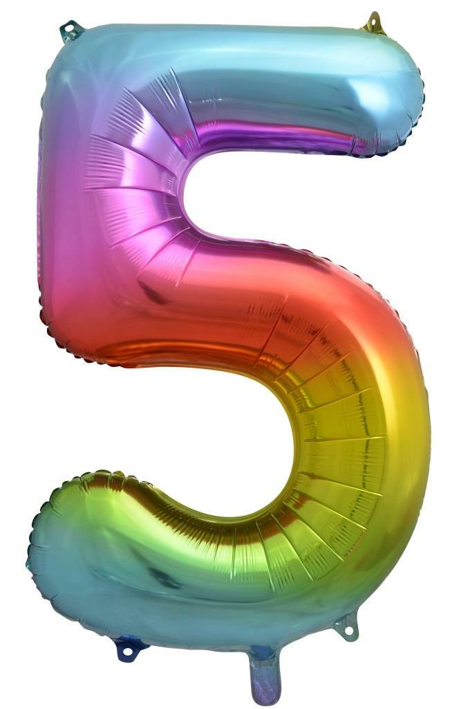 Rainbow Helium Number Balloon