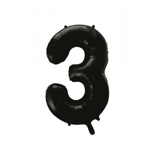 Black Helium Number Balloon