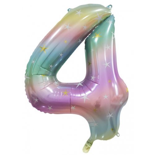Pastel Rainbow Helium Number Balloon
