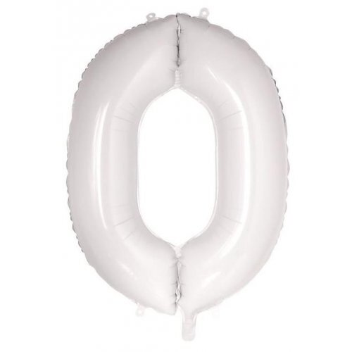 White Helium Number Balloon