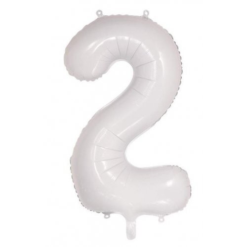 White Helium Number Balloon