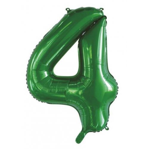Green Helium Number Balloon