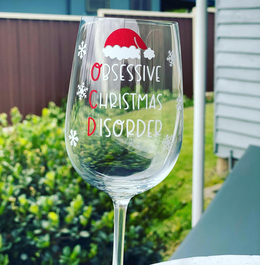 OCD Christmas Wine Glass