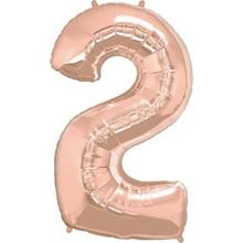 Rose Gold Helium Number Balloon with balloon bouquet
