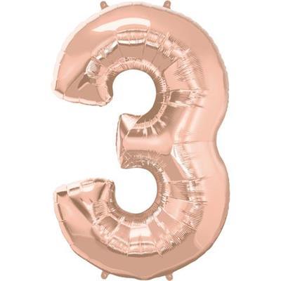 Rose Gold Helium Number Balloon with balloon bouquet