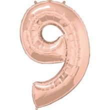 Rose Gold Helium Number Balloon with balloon bouquet