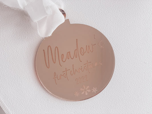 Personalised first christmas ornament