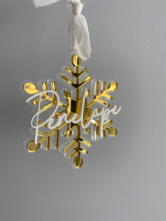 Personalised Triple Layer Snowflake Ornament