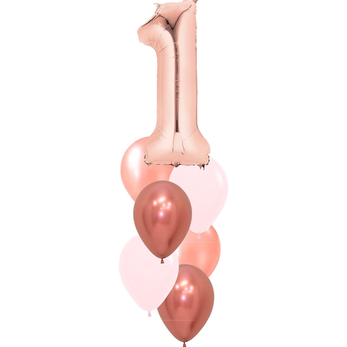 Rose Gold Helium Number Balloon with balloon bouquet